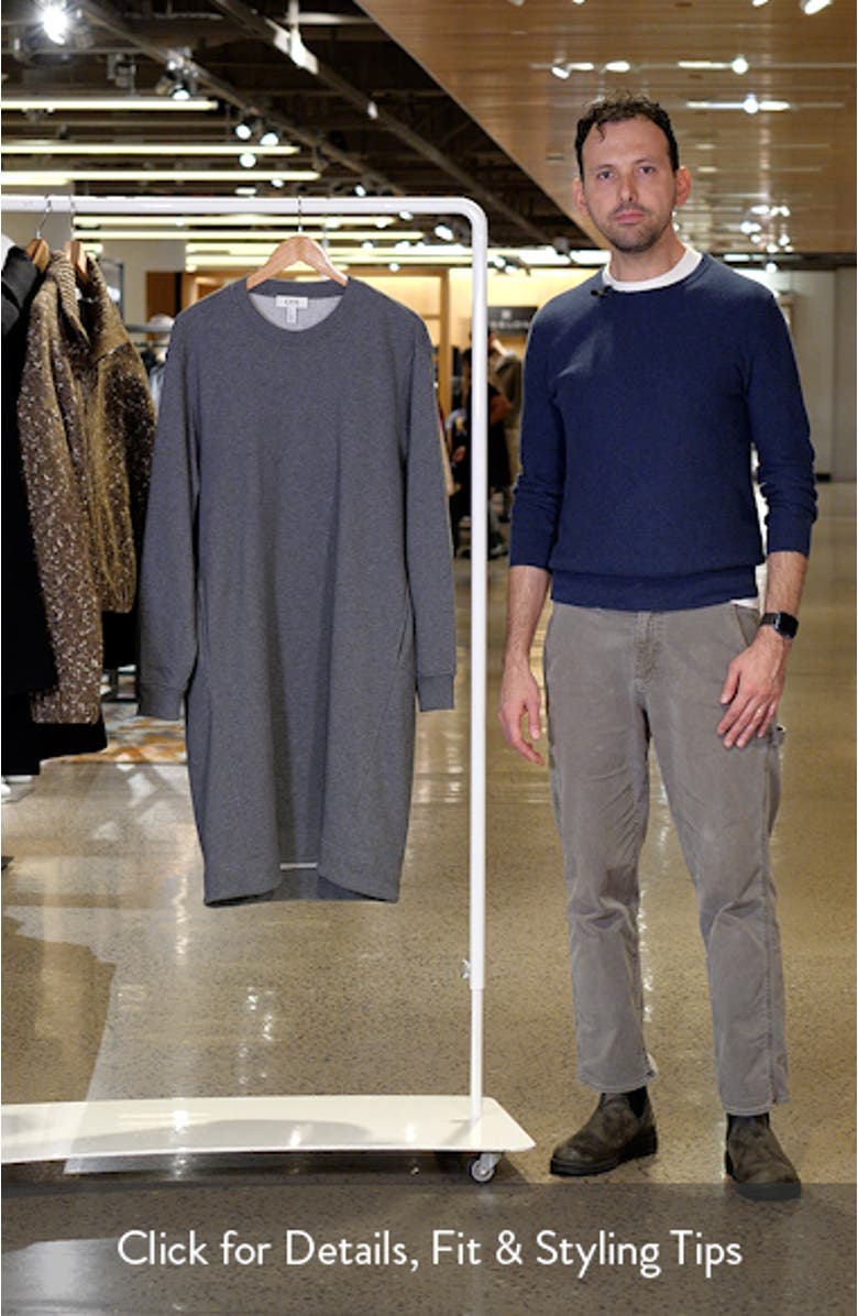 Oversized Long Sleeve Sweatshirt Midi Dress, sales video thumbnail