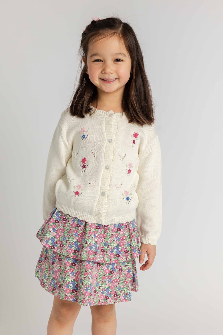 Floral Knit Skirt, Alternate, color, Ivory, Pink & Multi Floral
