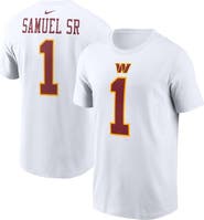 Nike Men's Nike Deebo Samuel Sr White Washington Commanders Player Name & Number T-Shirt
