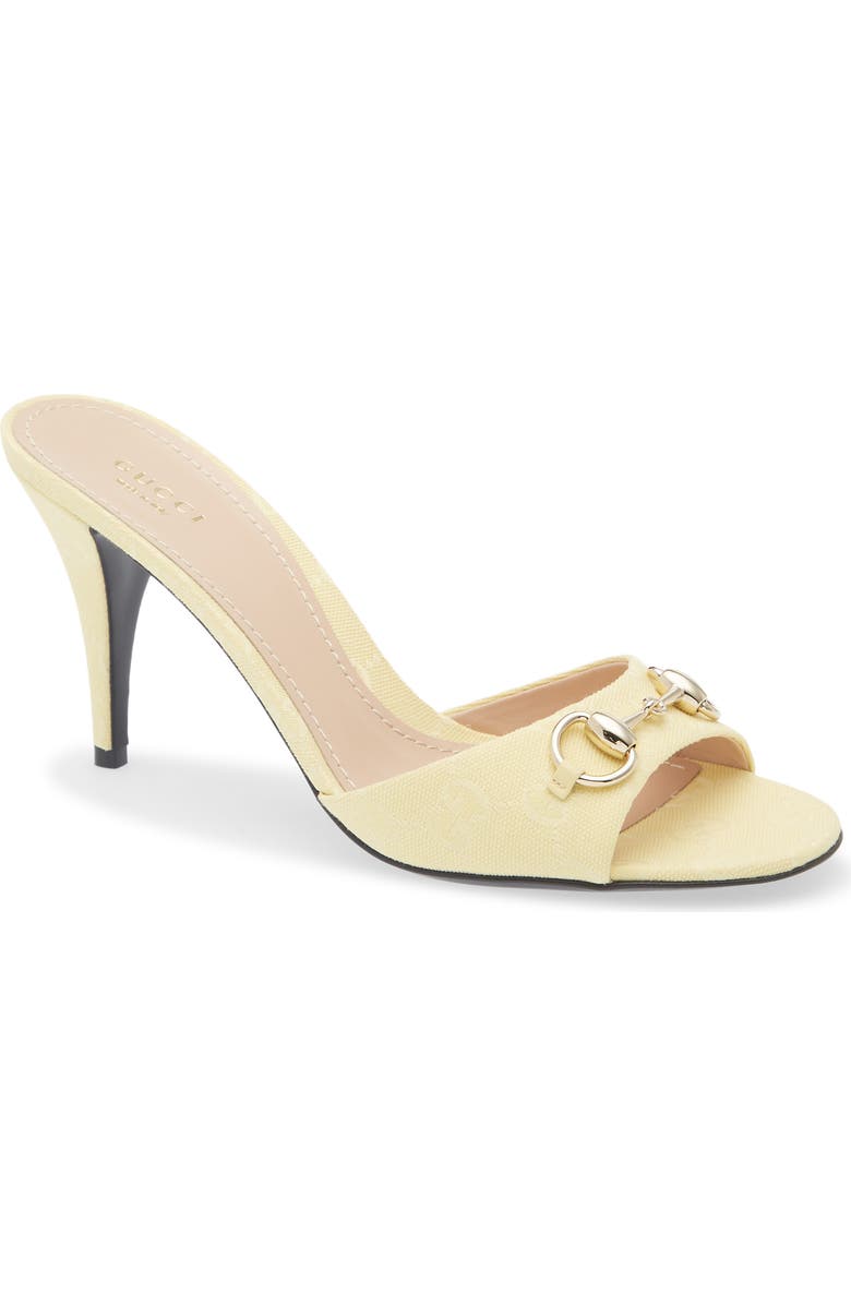 Gucci Erin Horsebit Slide Sandal, Main, color, Yellow