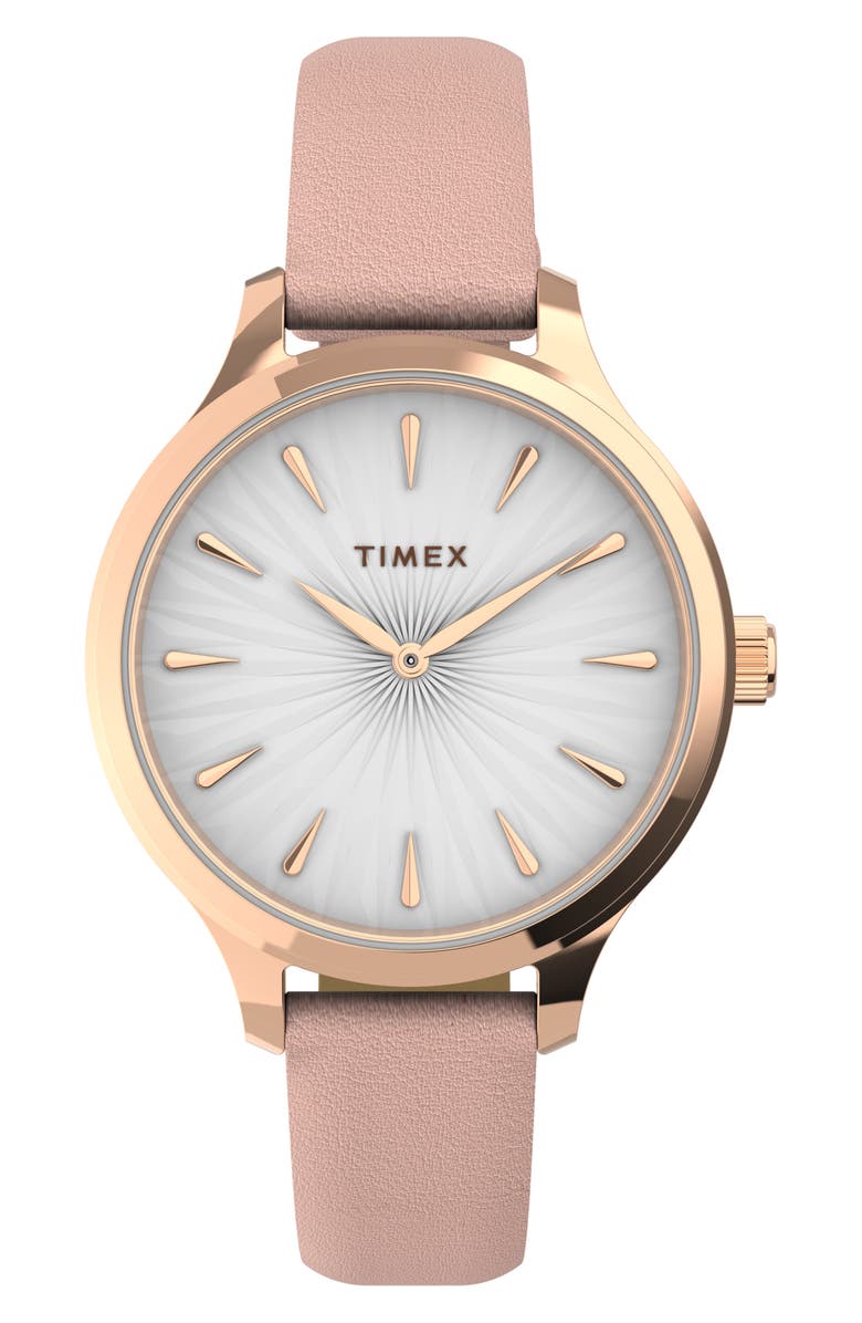 Timex<sup>®</sup> Peyton Leather Strap Watch, 36mm, Main, color, 