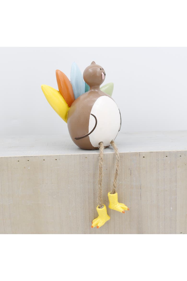 Resin Turkey Shelf Sitter Decorative Figurine for Fall Harvest Multicolor Indoor Tabletop Decoration, Alternate, color, Brown