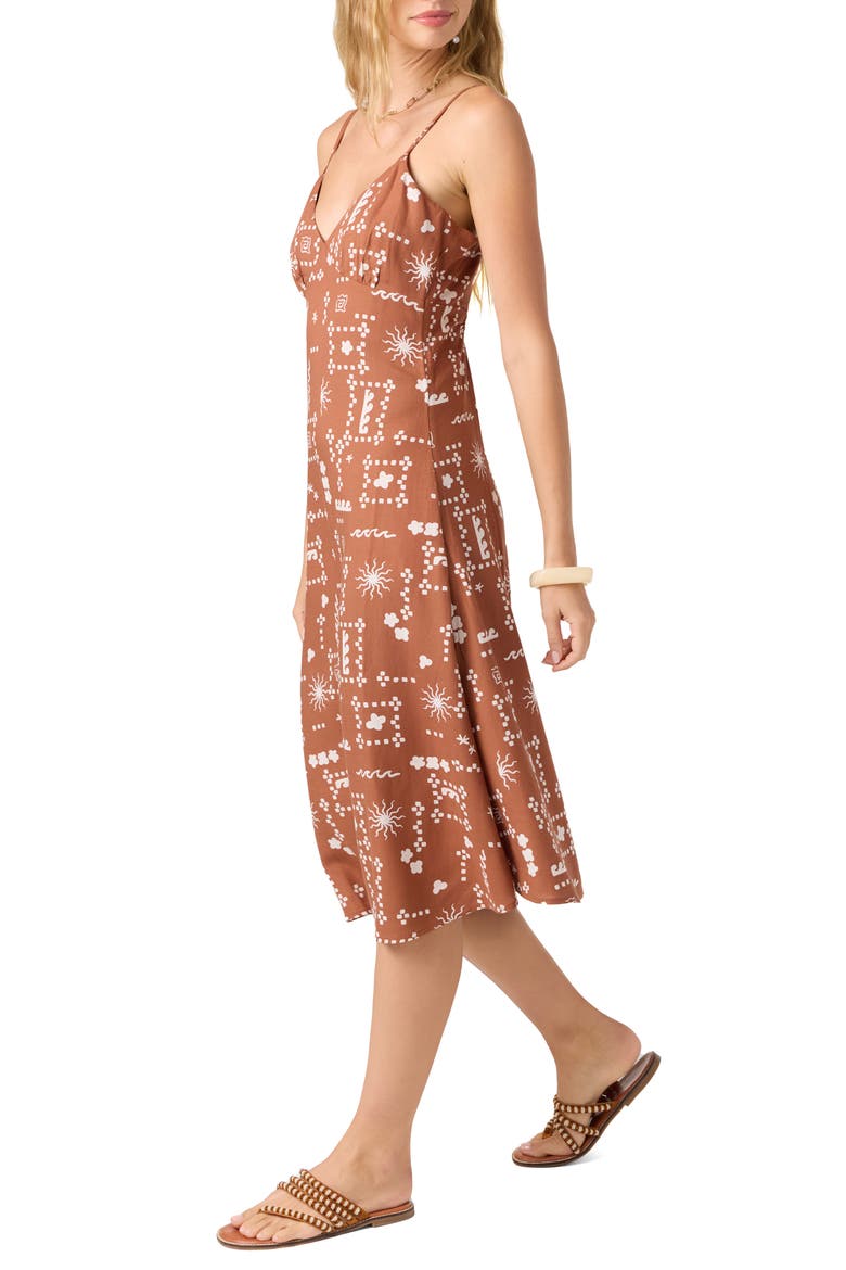 Darleen Print Sundress, Alternate, color, RUSTIC BROWN