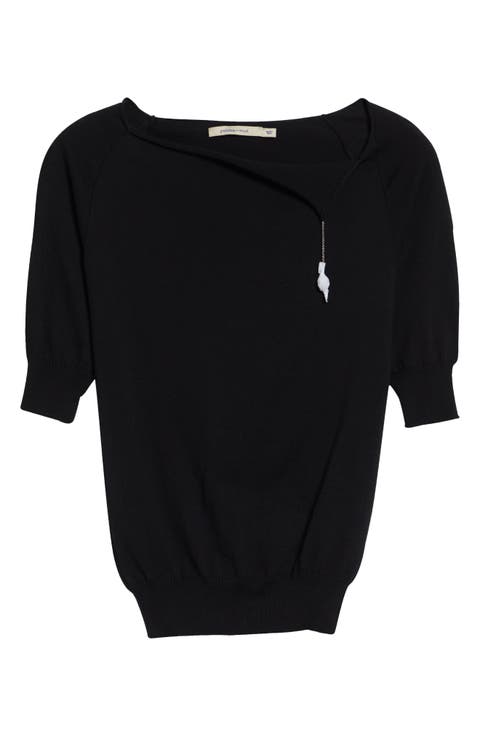 Cain Crystal Tassel Cotton Sweater