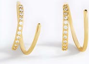 Mint & Lily Double Loop Huggie Hoop Earrings