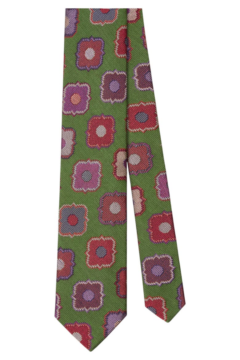 Robert Large Medallion Best of Class Necktie, Main, color, Green
