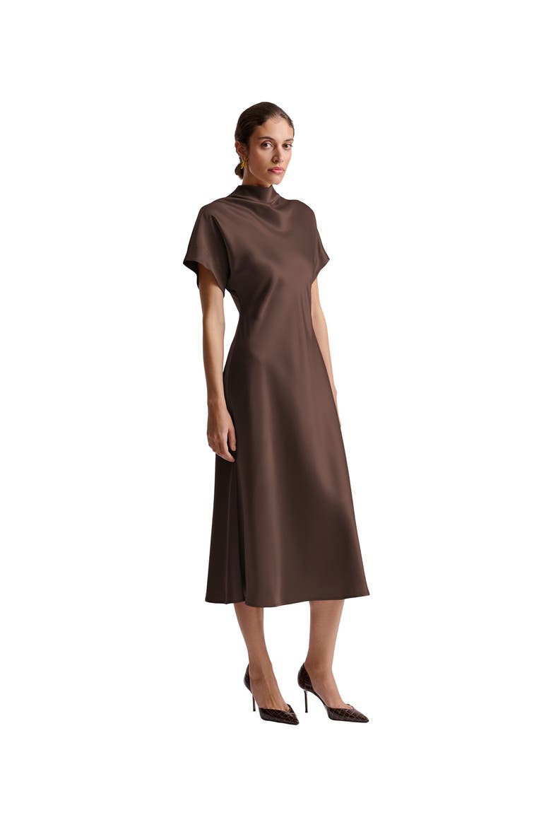Alivia Fowler Midi Dress, Main, color, Chocolate