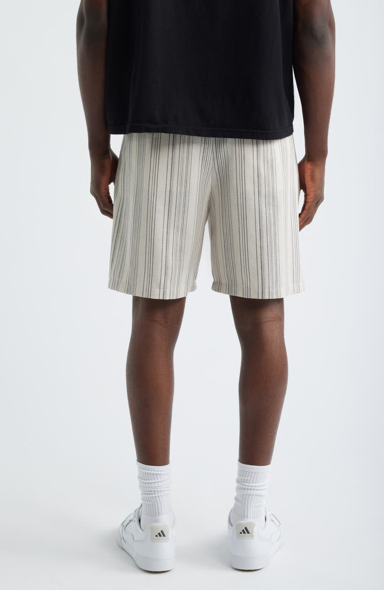 MALBON Arena Stripe Shorts, Alternate, color, Cream Stripe
