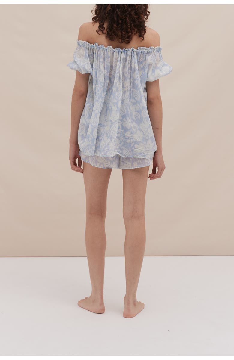 Desmond & Dempsey Idyllic Short Pajama Set, Alternate, color, Alma Fig Blue