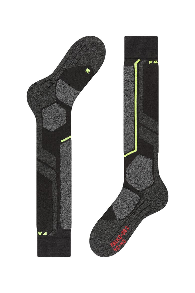SB2 Intermediate Snowboarding Socks, Alternate, color, Black-Mix