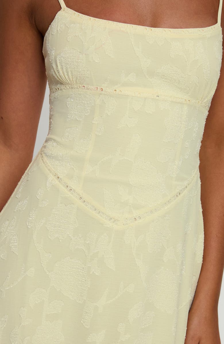 Princess Polly South of France Floral Embroidered Sleeveless Gown, Alternate, color, Yellow