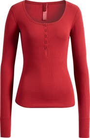 SKIMS Cotton RIb Scoop Neck Henley