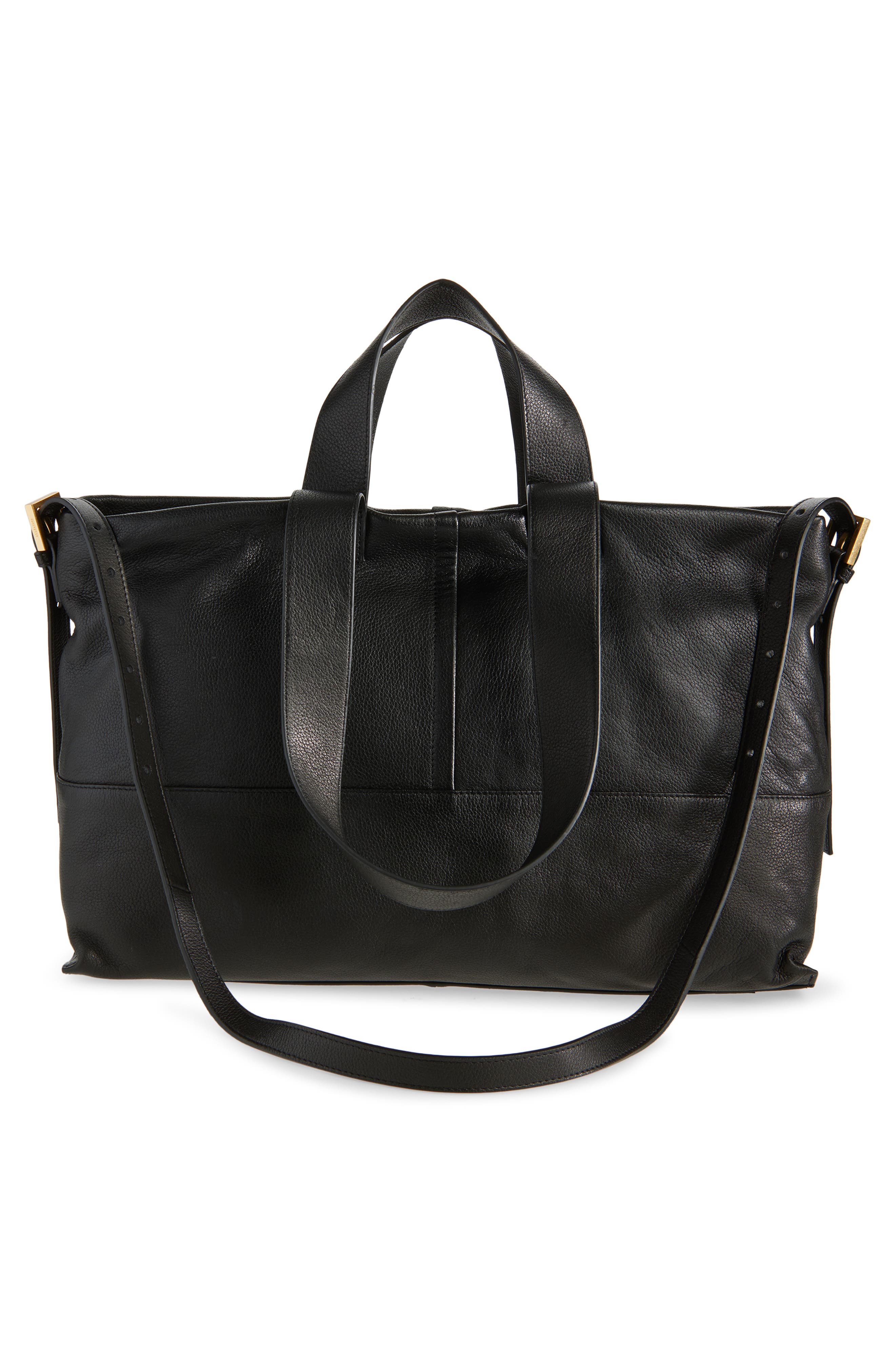 AllSaints Asha East/West Tote, Alternate, color, Black