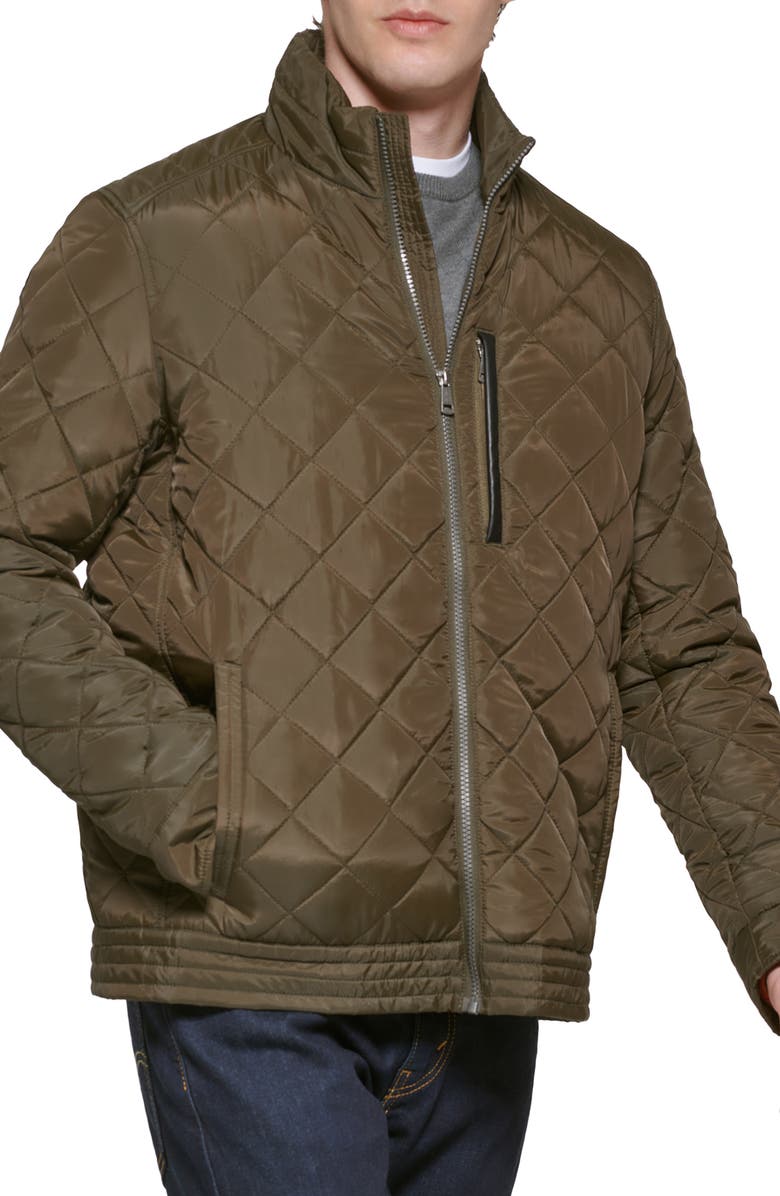 Cole Haan Signature Quilted Jacket, Main, color, Olive