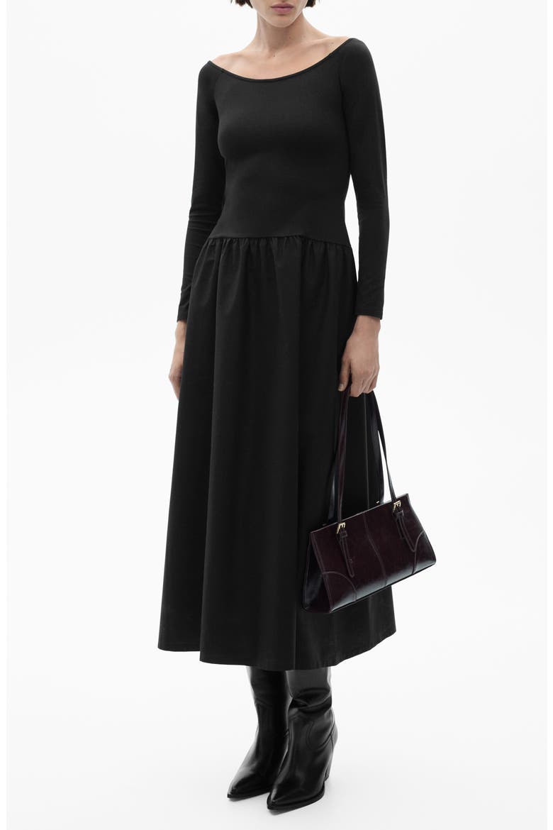 Long Sleeve Dress, Main, color, BLACK