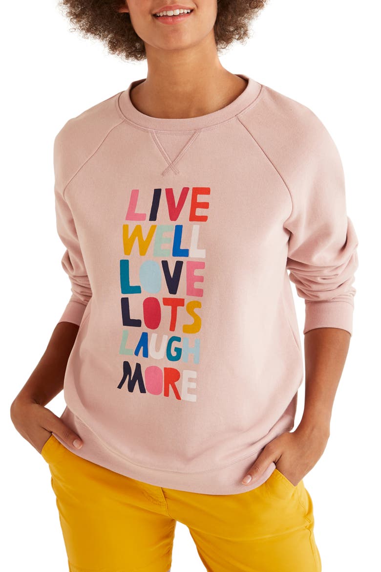 Live Well Graphic Sweatshirt, Main, color, MILKSHAKE/ LIVE WELL