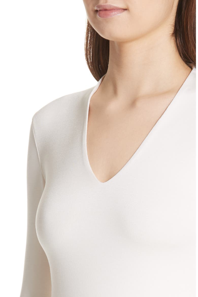 Long Sleeve Silk Jersey Blouse, Alternate, color, IVORY