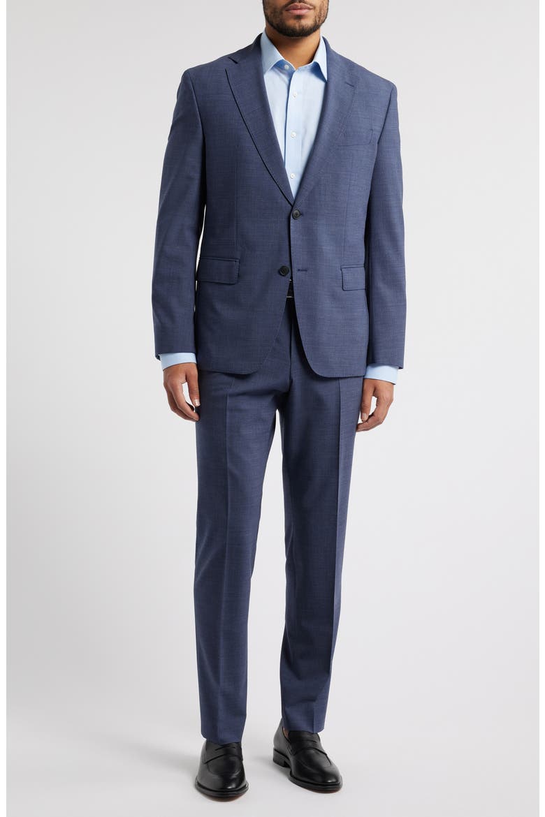 Huge Slim Fit Mélange Stretch Wool Suit, Main, color, MEDIUM BLUE