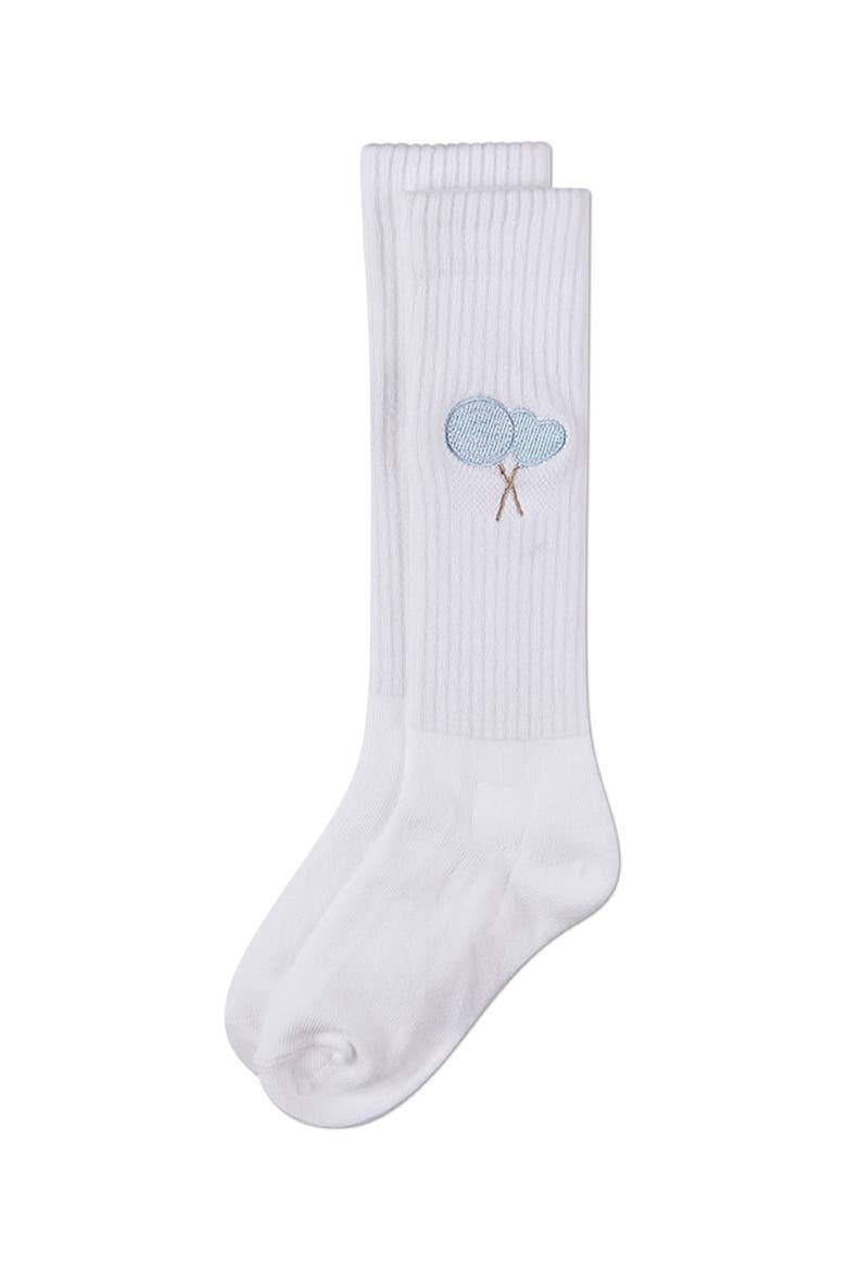 Embroidered Lollypop Ribbed Knee High Sock, Alternate, color, Blue