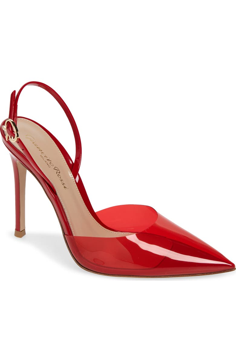 Gianvito Rossi Ribbon Pointed Toe Slingback Pump, Main, color,