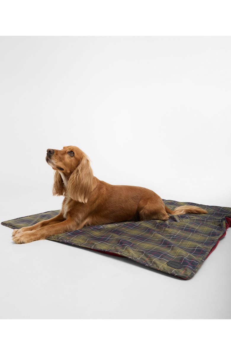Barbour Reversible Dog Towel & Blanket, Alternate, color, Classic Tartan/ Red