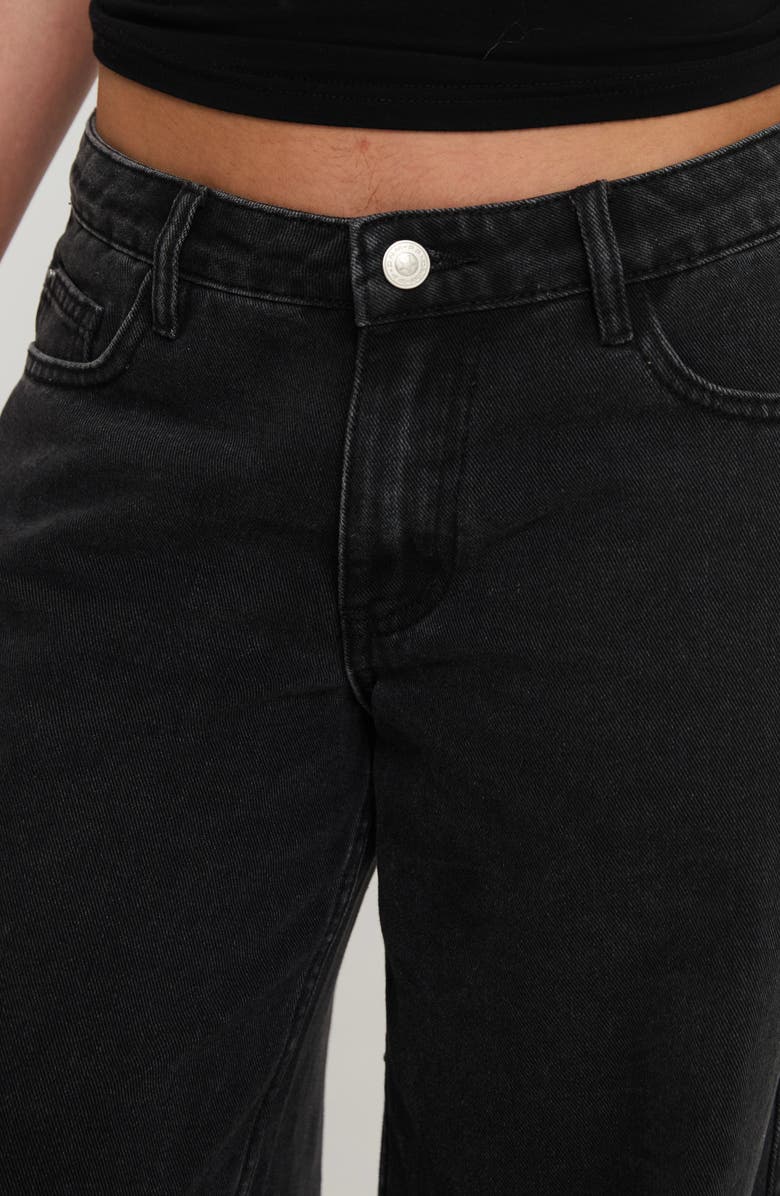 Princess Polly Ramos Low Rise Wide Leg Jeans, Alternate, color, Washed Black
