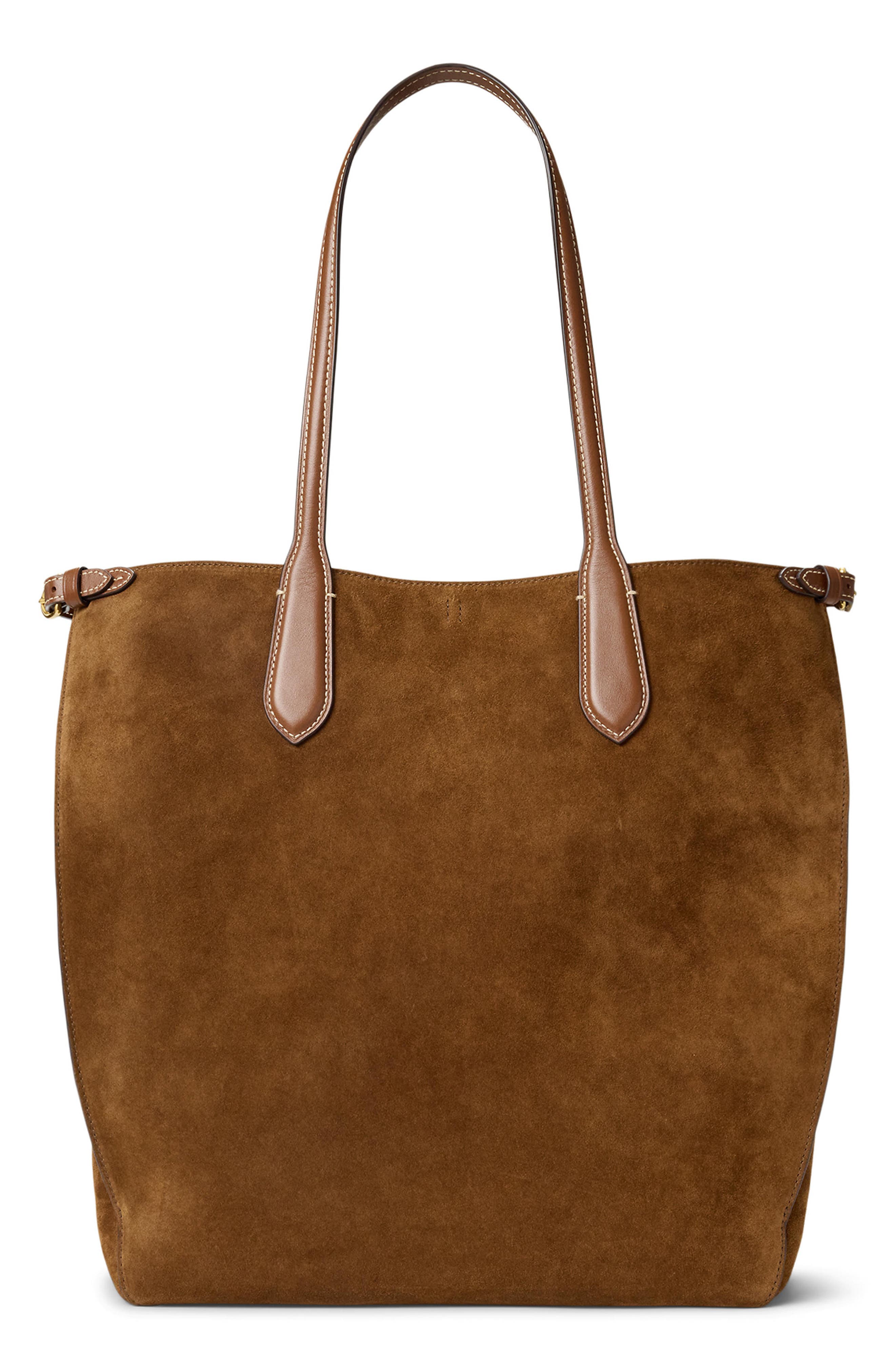 Polo Ralph Lauren Bellport Suede Tote Bag, Alternate, color, Cuoio