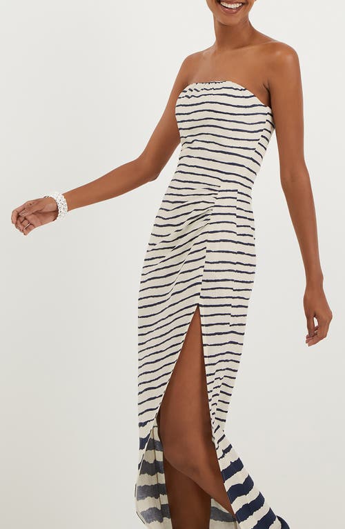 Vix Paula Hermanny Symphonie Strapless Linen Blend Cover-up Dress