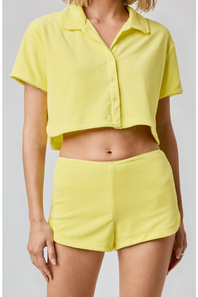 French Terry Shorts, Alternate, color, YELLOW IRIS