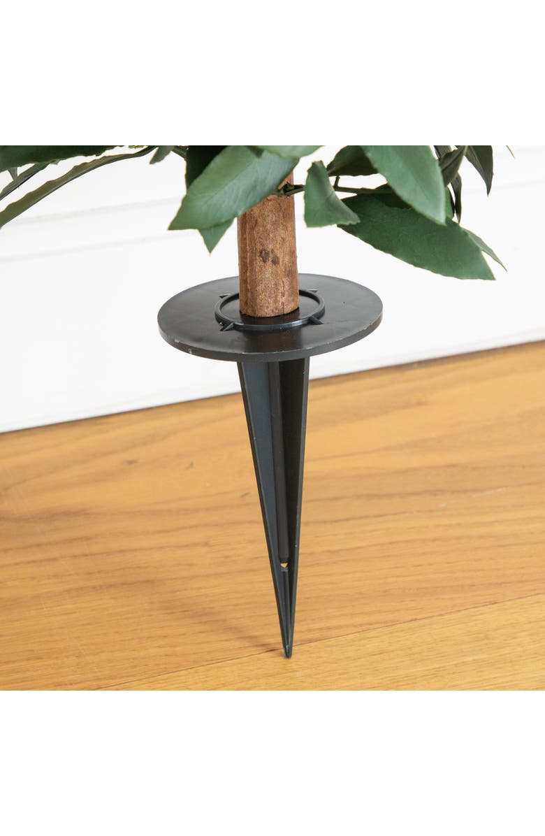 NEARLY NATURAL 3-ft UV Resistant Artificial Laurel Plant with Integrated Ground Stake, Alternate, color, Green