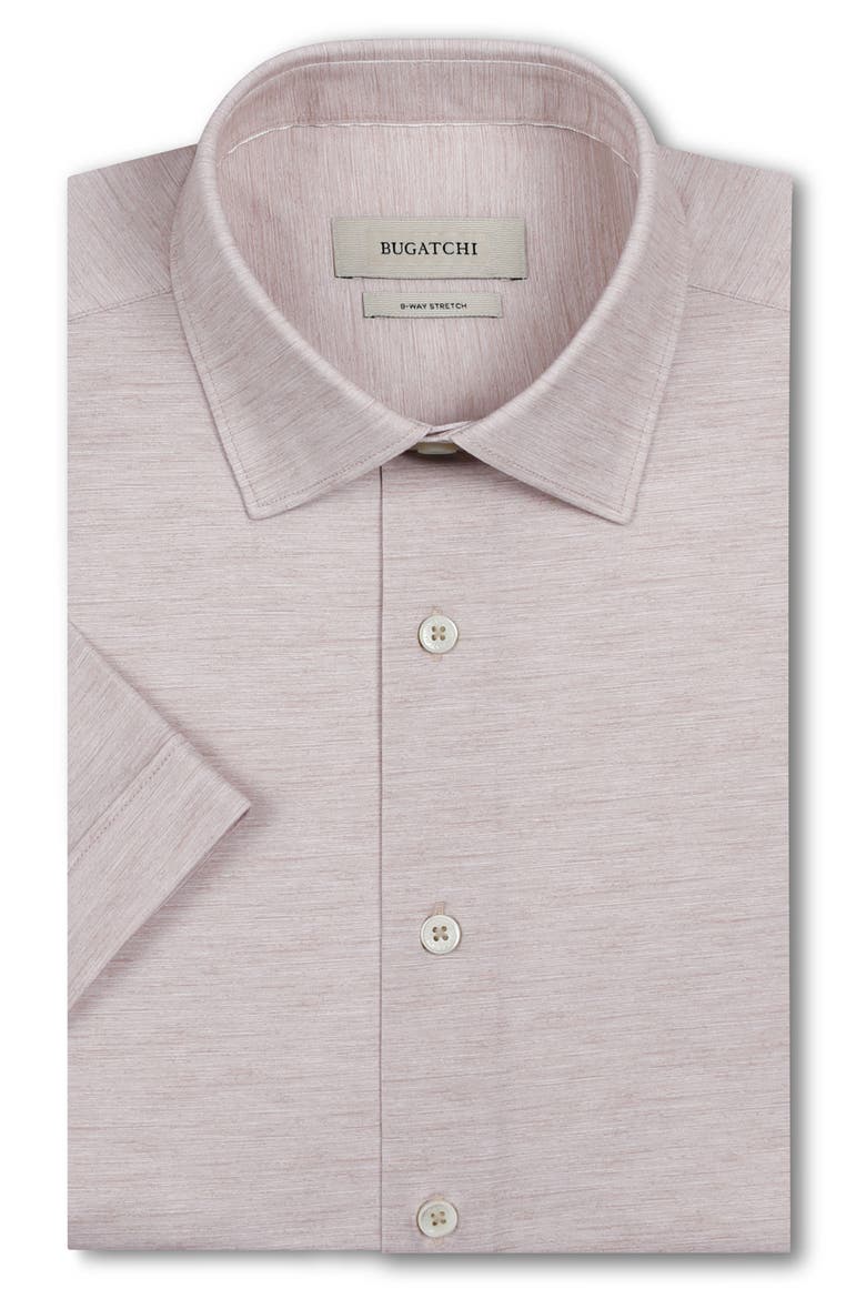 Miles OoohCotton® Space Dye Short Sleeve Button-Up Shirt, Alternate, color, SAND