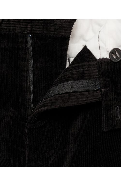 Mango Straight Leg Corduroy Pants In Black