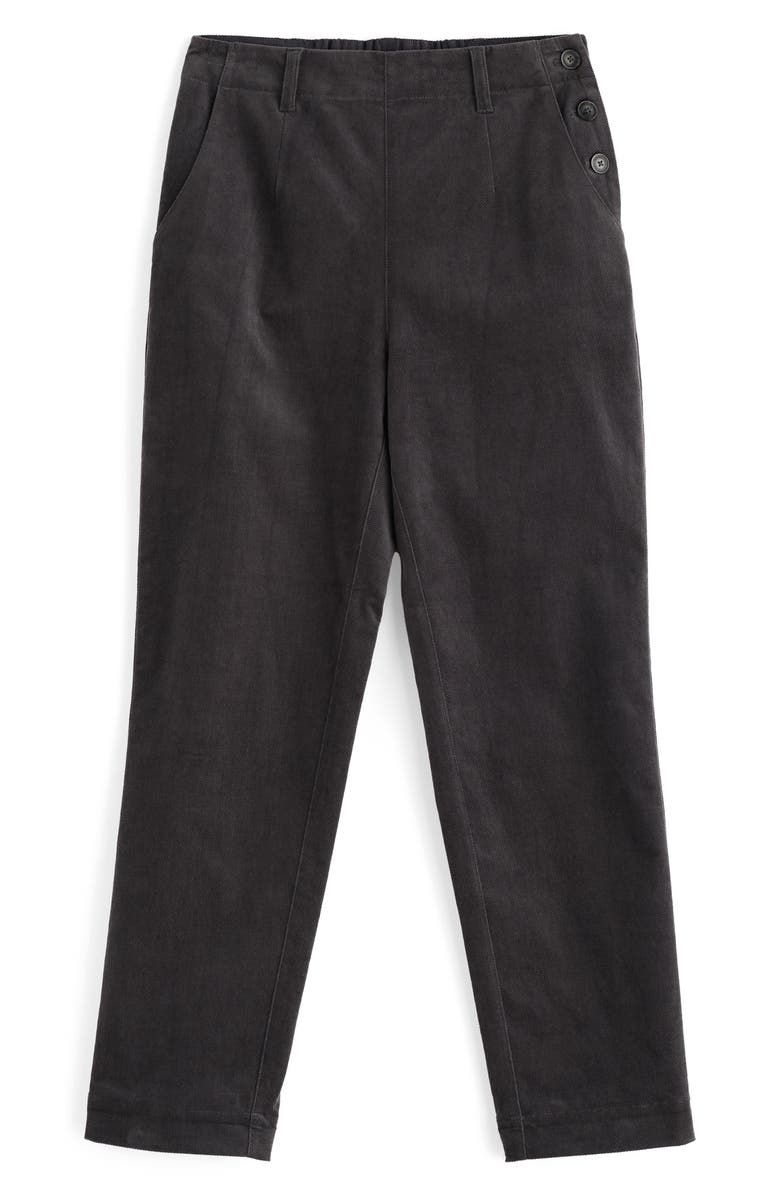Seasalt Cornwall Crackington Sailor Button Crop Pull-On Pants, Alternate, color, Coal
