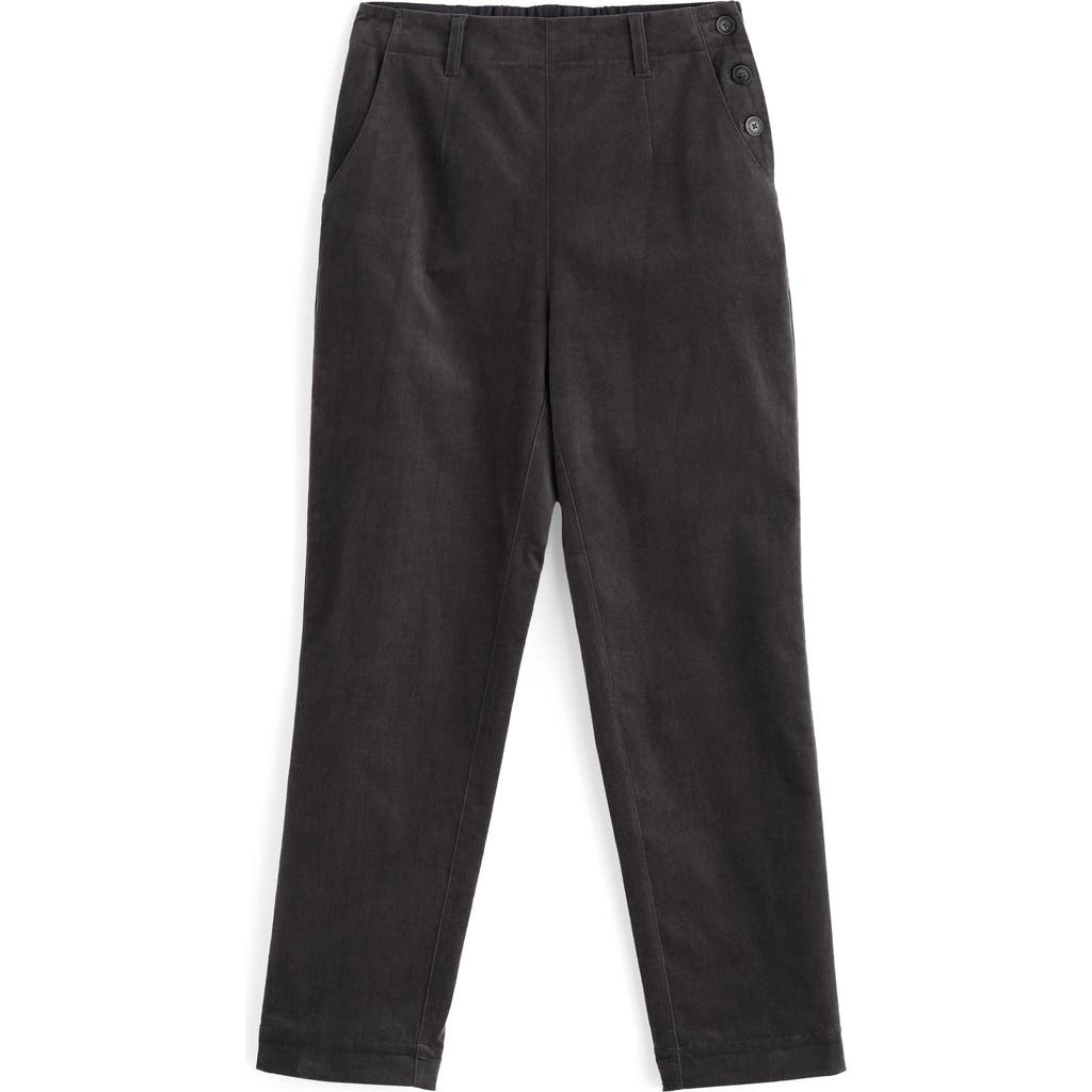 Seasalt Cornwall Crackington Sailor Button Crop Pull-on Pants In Black