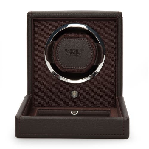 Wolf Cub Single Watch Winder With Cover In Brown