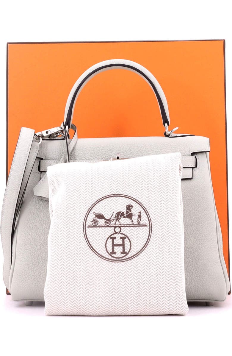 Pre-Owned Hermes Kelly Handbag Grey Togo with Palladium Hardware 25, Alternate, color, Gris Neve