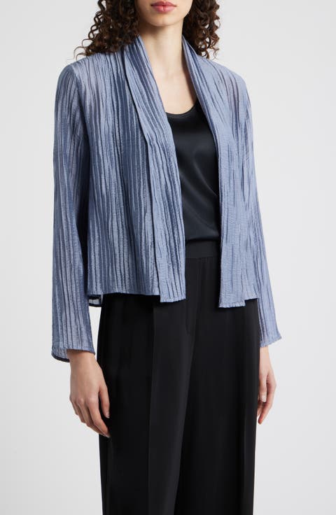 High Collar Tie Waist Jacket