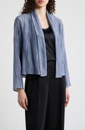 Eileen Fisher High Collar Tie Waist Jacket