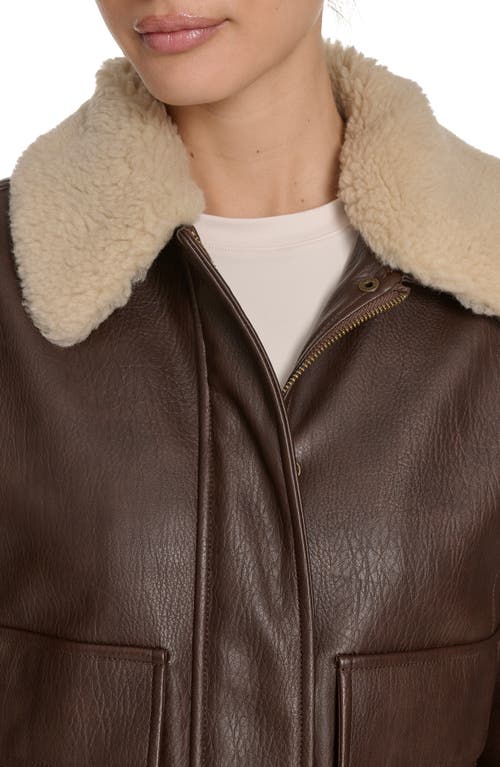 Levi's Faux Leather Aviator Jacket With High Pile Fleece Collar