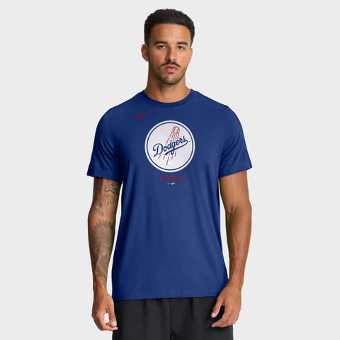 Men's Nike  Royal Los Angeles Dodgers Tri-Blend Logo T-Shirt