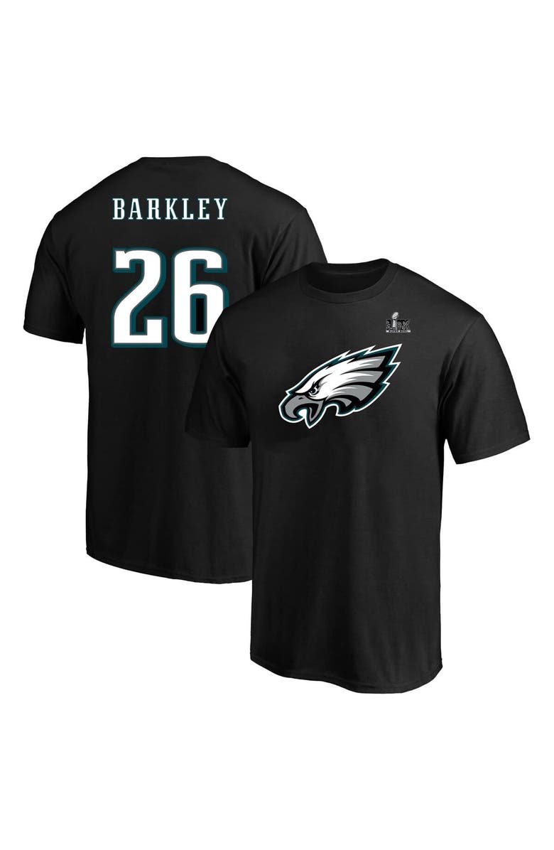 FANATICS Men's Fanatics Saquon Barkley Black Philadelphia Eagles Super Bowl LIX Big & Tall Player Name & Number T-Shirt, Alternate, color, 