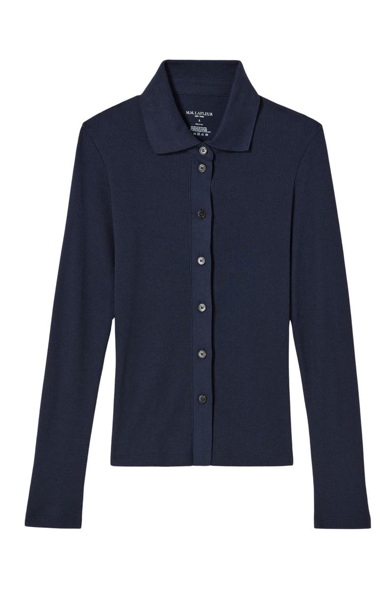 M.M.LaFleur Nala Plush Pima Knit Button Down, Alternate, color, 