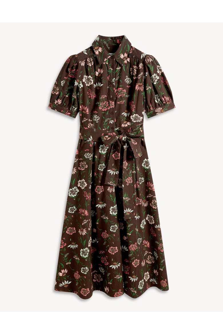 Hester Floral Embroidered Shirt Dress, Alternate, color, Brownmulti