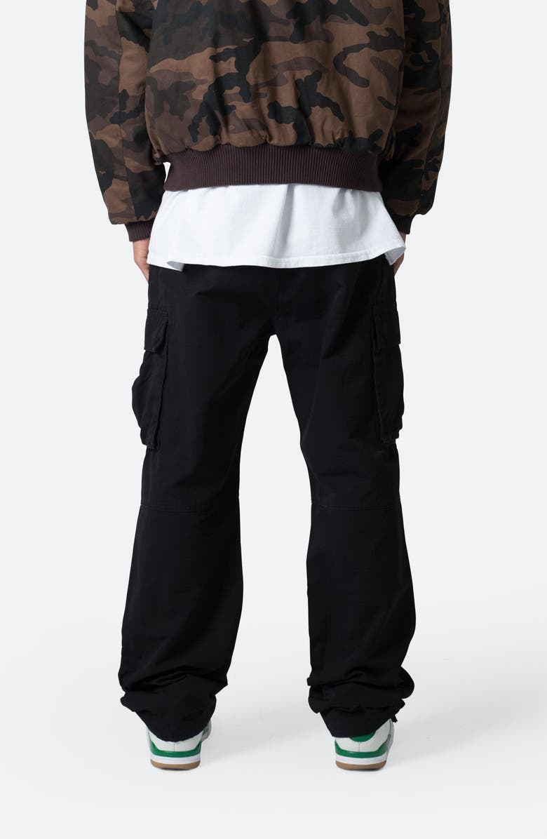 mnml Ultra Baggy Cotton Cargo Pants, Alternate, color, Black