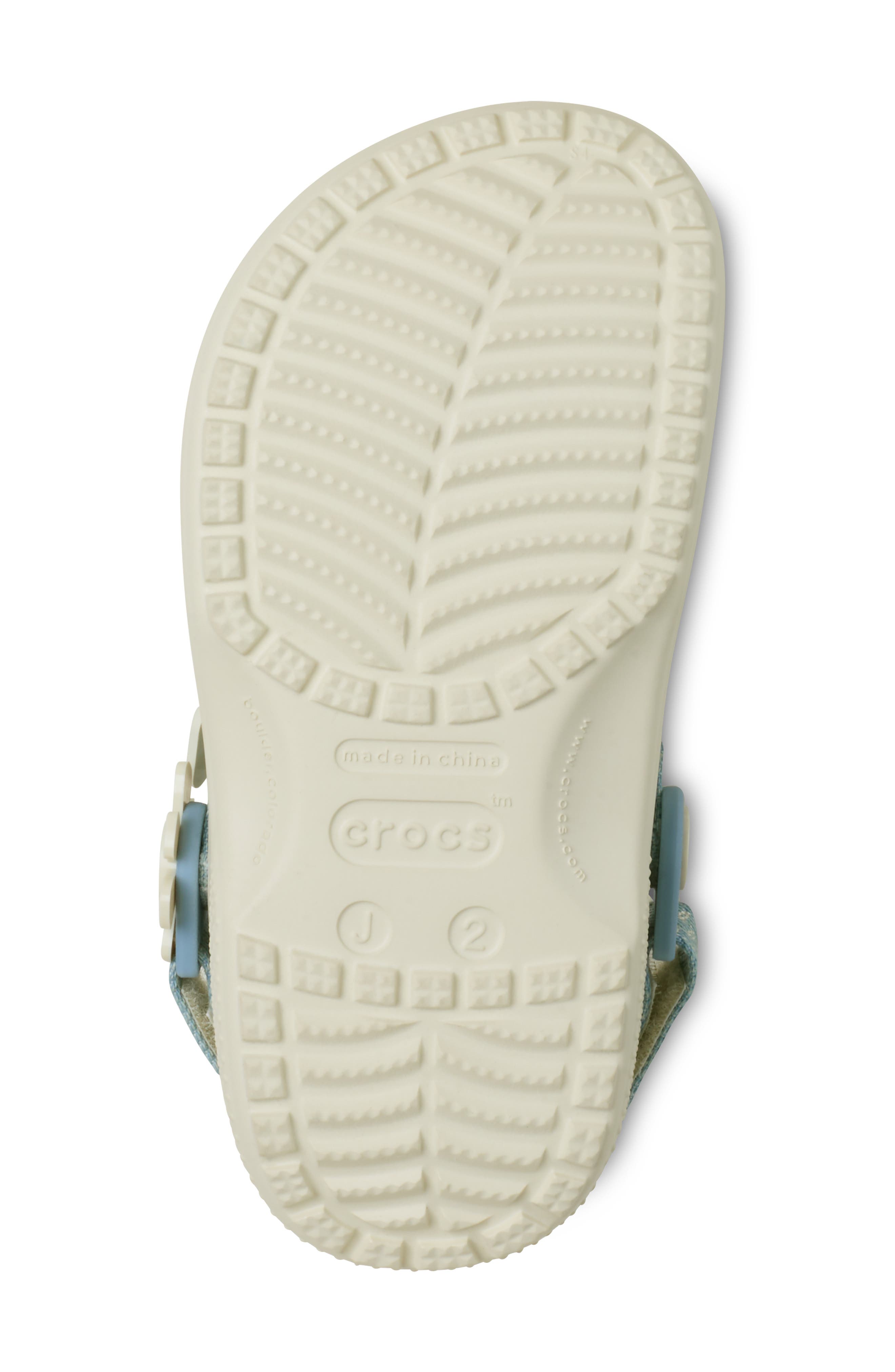 CROCS Kids' Denim & Flower Classic Clog, Alternate, color, Summit White