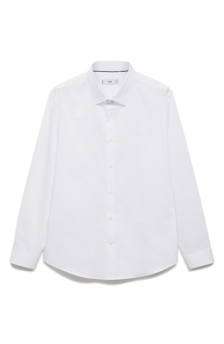 MANGO Stretch Button-Up Shirt, Alternate, color, White