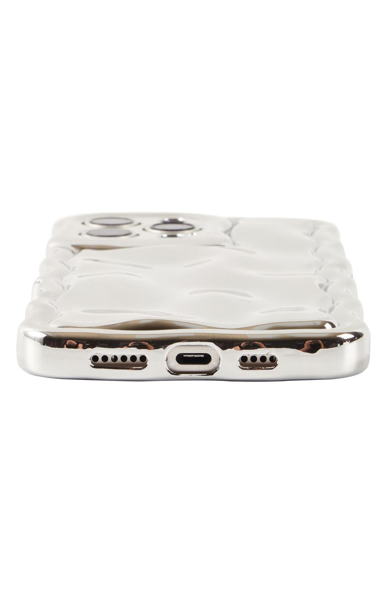 Auramma Chrome Wavy iPhone 16 Pro Max Case, Alternate, color, Silver Meteorite