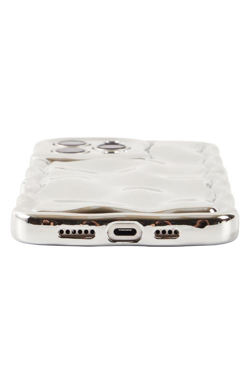 Auramma Chrome Wavy Iphone 16 Pro Max Case In Silver Meteorite