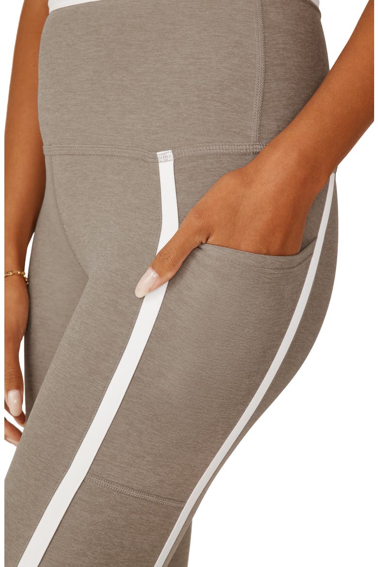 Out of Pocket Side Stripe High Waist Pocket Leggings, Alternate, color, BIRCH/CLOUD WHITE