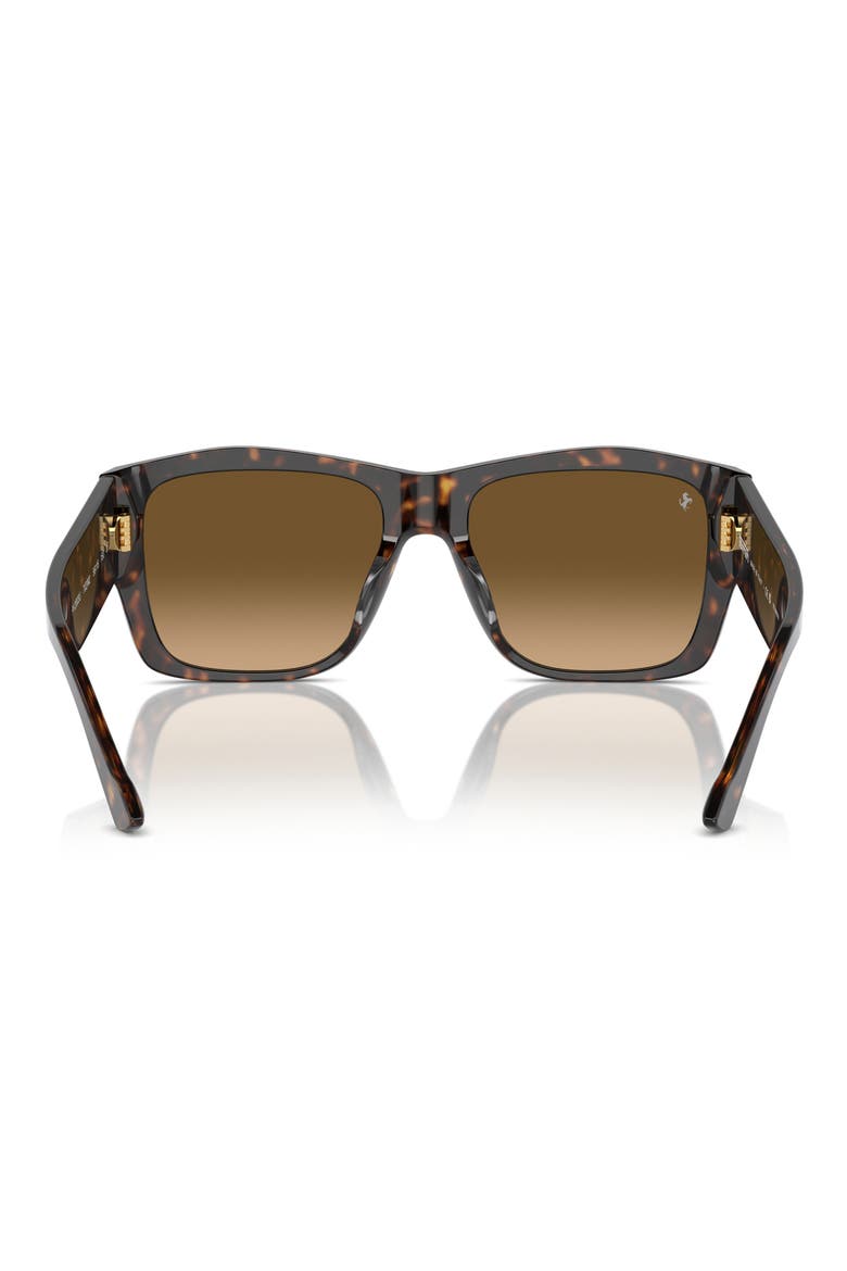 56mm Polarized Square Sunglasses, Alternate, color, HAVANA / POLAR BROWN GRADIENT